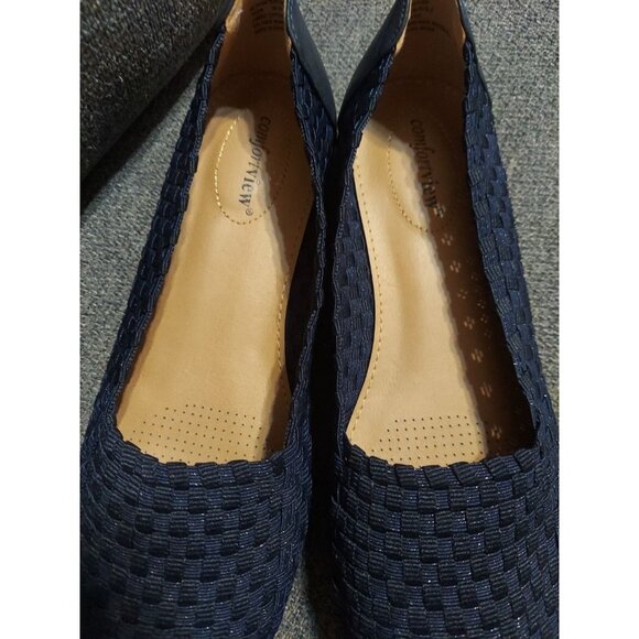 Comfortview Women's Bethany flats slip-On 10WW Navy Blue Casual Shoes Dress - Picture 8 of 10